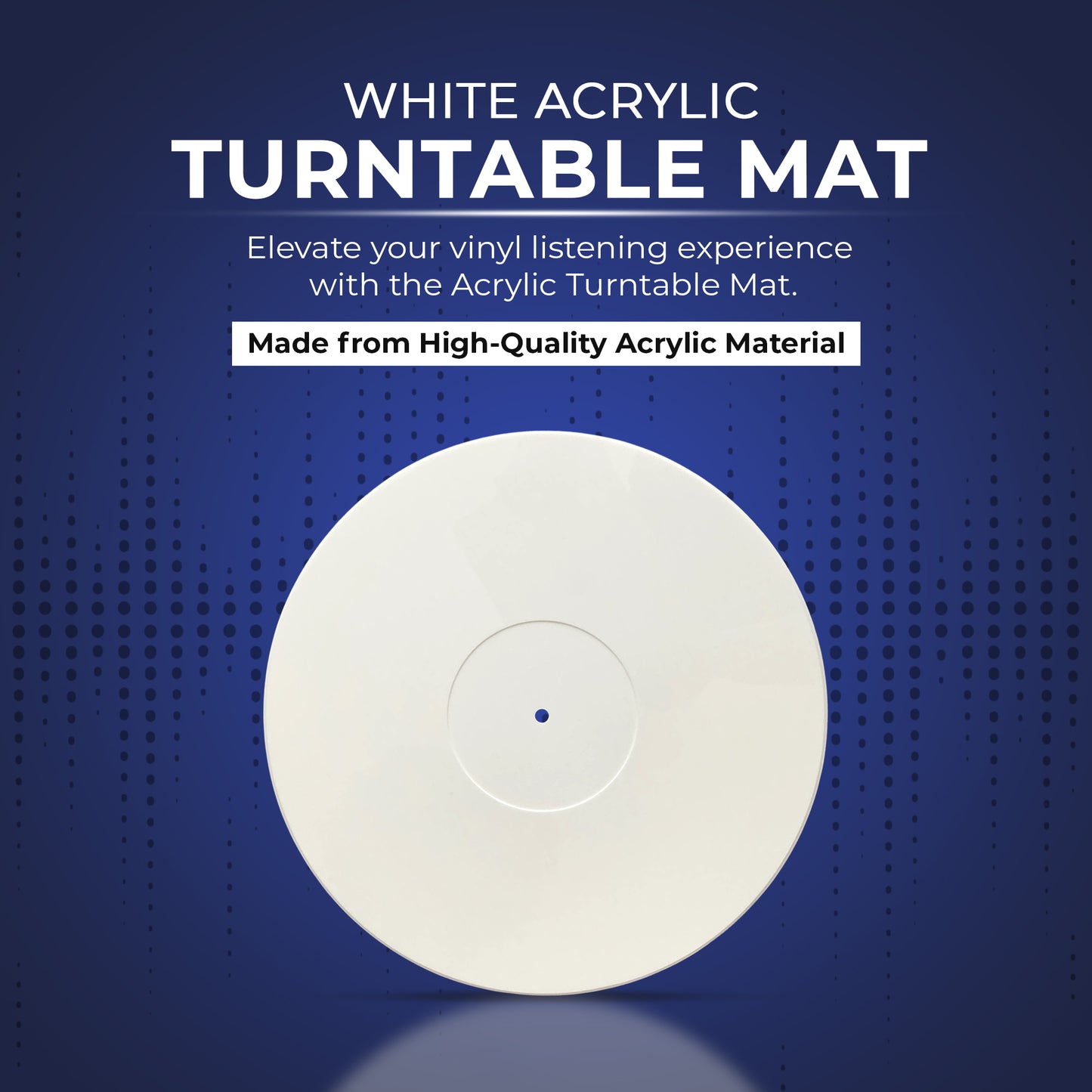 Acrylic Turntable Mat – 11.75" Anti-Static Slipmat with Label Recess for Vinyl – Enhances Sound Clarity, Bass & Aesthetic