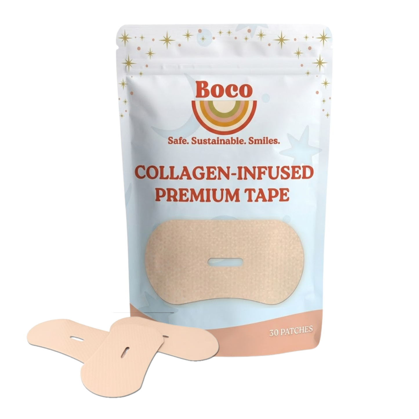 Boco Collagen-Infused Premium Mouth Tape 30 Patches – Upgrade Your Daily Care Routine