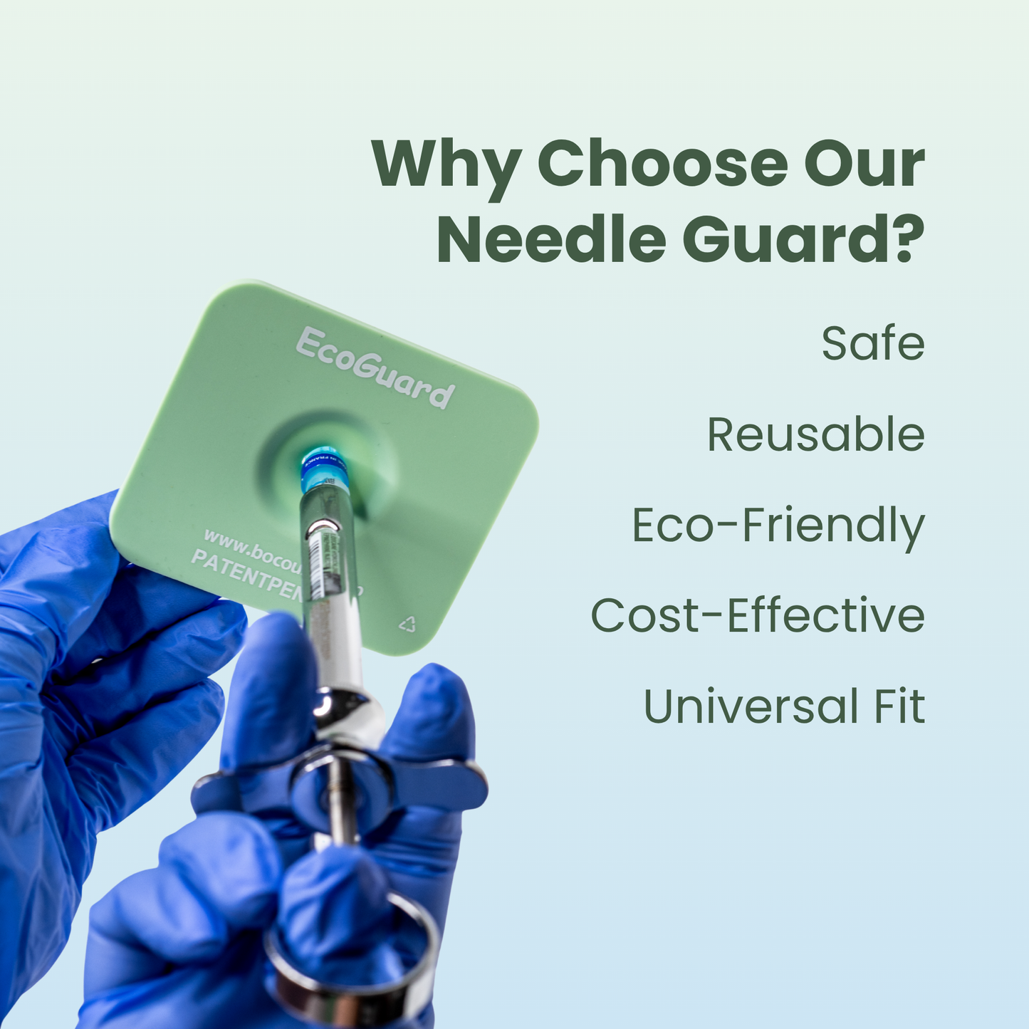 BOCO Needle Guard - Reusable Silicone Needle Cap Holder for Syringes