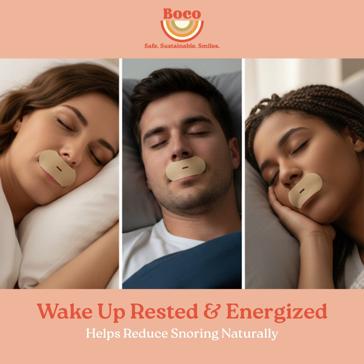 Boco Collagen-Infused Mouth Tape for Better Sleep – 30 Night Strips | Nasal Breathing & Skin Hydration | Hypoallergenic & Gentle